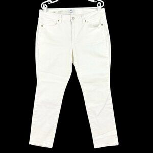 SONOMA Women's Straight Leg High Stretch Mid Rise Ivory Denim Jeans Size 14Short